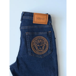 Versace Women’s Stone Wash Denim Stretch Blue Jeans Size 26 US 1018685 NWT $700