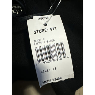 NWT $2490 ZEGNA Cashmere Hoodie Sweater Pullover Black 48 Eu ( S-M ) Italy