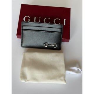 Gucci Horsebit Black Leather Card Case Made in Italy 846952 NWT