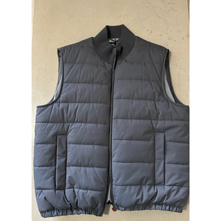 New $4135 Kiton Quilted Stand-Collar Puffer Vest Gilet Gray Size 46 US/58 Eu