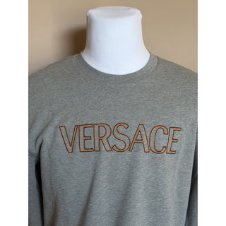 Versace Embroidered Non-brushed Sweater Gray 4XL 1011852 NWT $1000