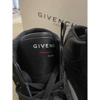 NIB $925 Givenchy Men High Top Logo Leather Sneakers Shoes Black 15 US/48 Eu