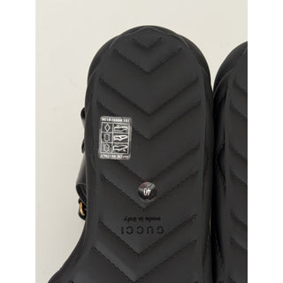 Gucci GG Quilted Open Toe Women’s Black Leather Sandals 10 US (40 Eu) 776936 NIB