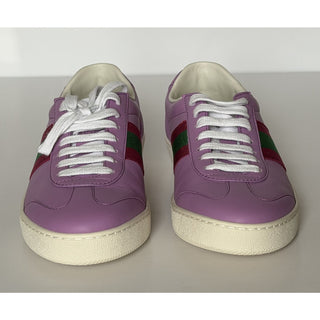 Gucci Women’s Web Leather Sneakers Wisteria Purple Pink 7.5 US (37.5) 858533 NIB