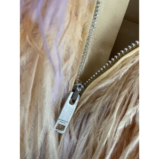 New $13375 Givenchy Ostrich Feather Sleeveless Dress DK Beige 6 US/40 It Italy