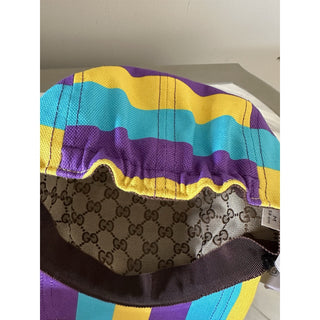 Gucci Men Baseball Cap Gucci Logo hat Yellow/Blue/Purple Size L New 751544