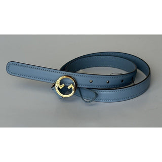 Gucci Women's Cloudy Blue Calf Leather Belt  110/44 Italy 723073 NWT