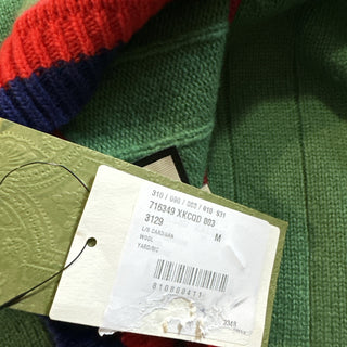 Gucci Men’s Wool Cardigan Sweater Green/Multicolor Size M New $1900