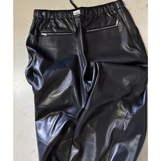New $4700 Gucci Men Leather Jogging Pants Black Size 50 Eu/34 US 738235