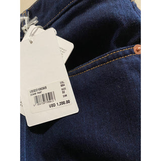 New $1200 Valentino Women's Crop Denim Flare Jeans Pants Blue 32 Italy