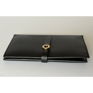 Burberry Ellie Bifold Black Long Leather Wallet 8113146 Made in Italy NWT $925
