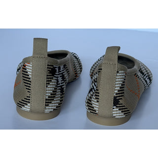 Burberry Baby Check Knit Ballet Flats Sand Beige 7 US (37) IT 8099057 NWT $655