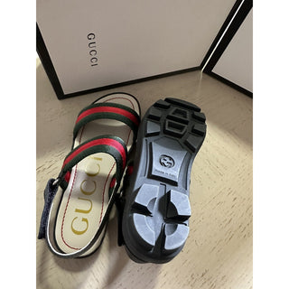 Gucci Kids Sandal Shoes Green/Red Size 32 Gucci 501060 New
