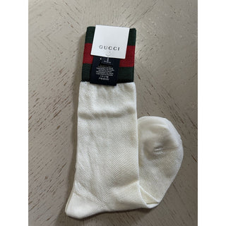 NWT Gucci Socks White Green Red Size S Italy