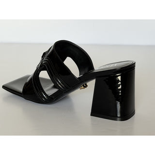 Versace Medusa Patent Leather Mule Sandals Black 8 US (38 Eu) Spain 1018232 NIB