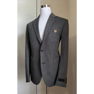 Versace Wool Gray Sport Coat Jacket Size 52 US (62 Euro) Italy 1018841 NWT $2620