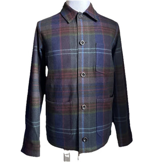 Ralph Lauren Purple Label Men Shadow Plaid Shirt Jacket Size M New $2995 Italy