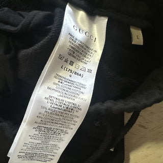 New $1650 Gucci Men’s Cargo Cotton Jersey Sweatpants Black Size L