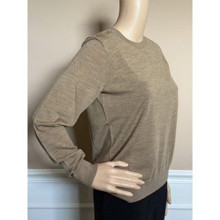 Burberry Lea 100% Wool Camel Melange Sweater Large 8112090 NWT $915