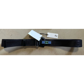 New Gucci Men’s Gucci Print Canvas/Leather Belt Black 110/44 778889