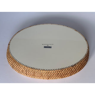 MacKenzie-Childs Sterling Check Rattan Enamel Large Oval Serving Tray 15x11