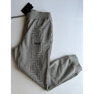 Versace Men's Greca Print Gray/Black Activewear Sweatpants Pants 2XL 1021362 NWT