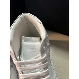 NIB Saint Laurent Mid-top Leather sneakers White 7 US/40 Eu 672906