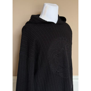 Versace Medusa Embroidered Sweater with Hoodie Black 52 US 1018713 IT NWT $1890