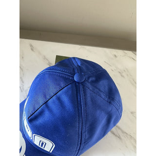 NWT Gucci Mens GG Logo Baseball Cap hat Royal Blue Size M