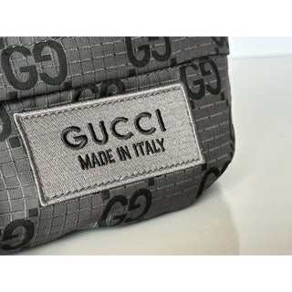 Gucci Maxi GG Logo Gray/Black Nylon Belt Bag 767934 IT NWOT
