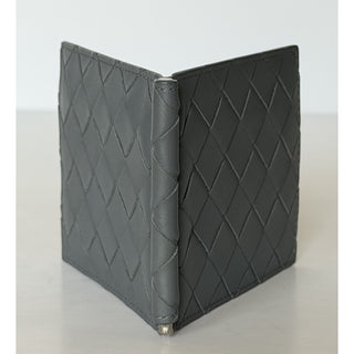 Bottega Intrecciato Veneta Leather Gray Wallet with Money Clip 592626 NWT $600