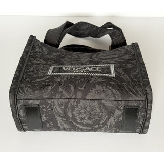 Versace Small Tote Embroidery Jacquard Barocco Black Bag 1011564 IT NWT $1595