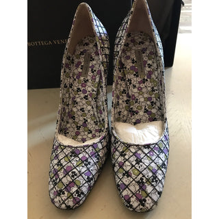 NIB $820 Bottega Veneta Women’s Leather Shoes Flow. Print Multi- Color 8.5 US