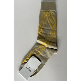 Burberry 3 Bar Socks Hunter/Mimosa M (9-11 US / 42-44 Euro) 8079925 NWT $140