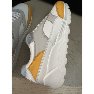 NIB Saint Laurent Leather sneakers White/Gray/Yellow 9 US/42 Eu 757319