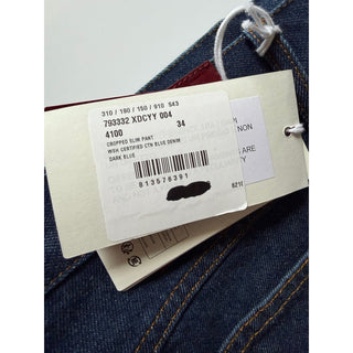 Gucci Cropped Slim Denim Jeans Dark Blue Men 34 US 793332 XDCYY NWT