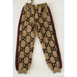 Gucci GG Jacquard Jogging Pants Camel Brown Web Stripe Small Women’s 722196 NWT
