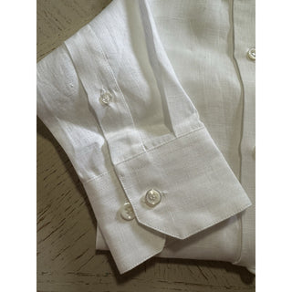 Giorgio Armani Men 100% Linen Shirt White Size 46/18.5 New $695 Italy