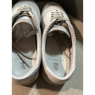 NIB $950 Brunello Cucinelli Men’s Suede Sneakers Shoes Ivory 7 US/40 Eu