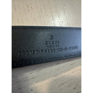 New Gucci Men’s GG Print Leather Belt Black 100/40