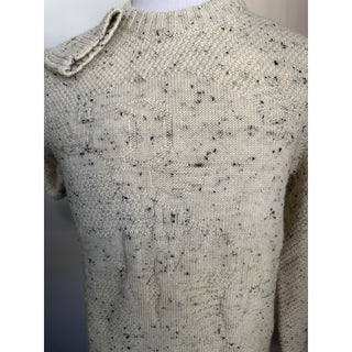 NWT $1200 Bottega Veneta Men Crewneck Wool Sweater White/Cream Size M