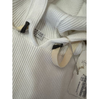 Brunello Cucinelli Rib Knit Cotton Midi Dress Size L New $3695