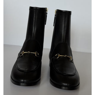 Gucci Women's Leather Horsebit Black Ankle Boots 9 US (39 Euro) IT 831013 NIB