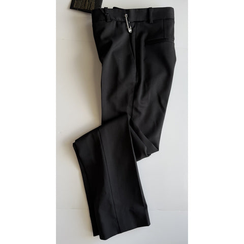 Versace Women's Black Safety Pin Wool Slim Pants 2 US (38 Eu) 1018021 NWT $1150