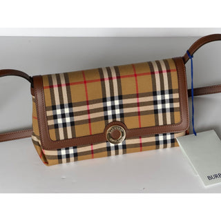 Burberry Millie Check Shoulder Crossbody Bag Antique Brown 8121488 IT NWT $1850
