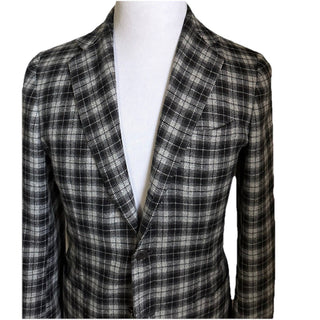 $8995 Kiton Cashmere Sport Coat Jacket Blazer Black/White 40S US/50S Eu