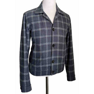 New $2750 Isaia Portofino Plaid Wool Blend Shirt Jacket Blue 42 US/52 Eu Italy