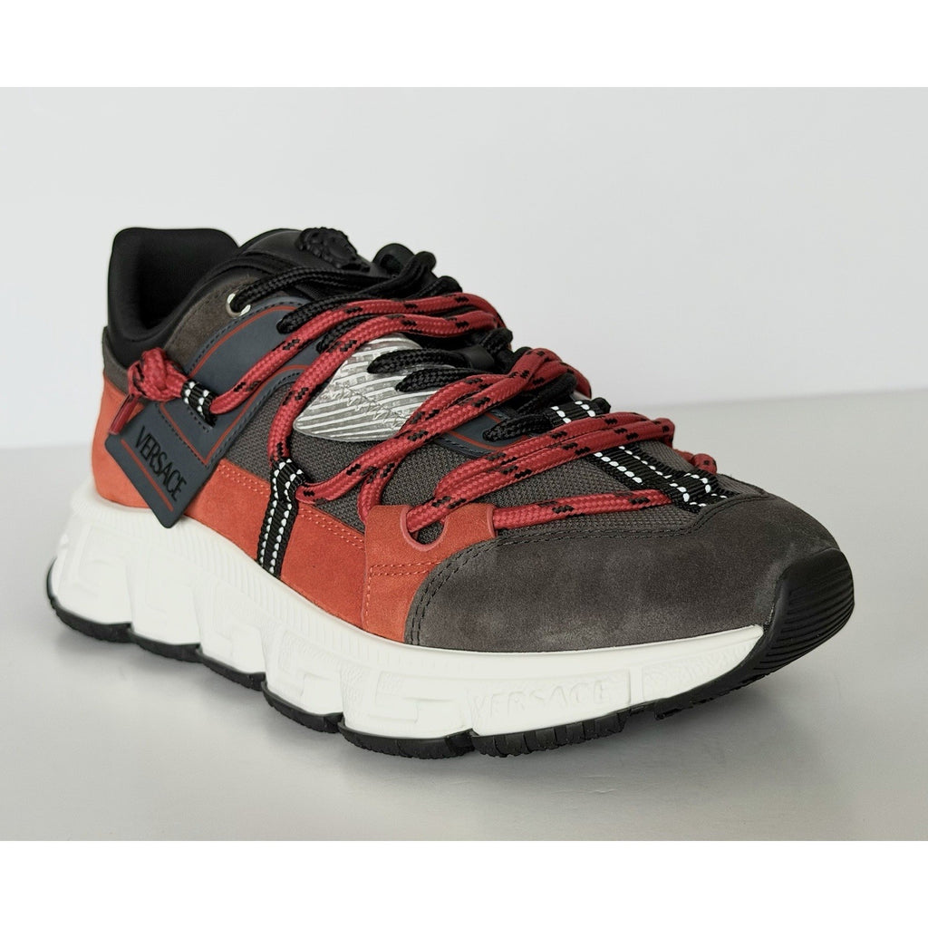 Versace Men's Greca Sneakers Red/Gray 14 US (47 Euro) IT 1021490 NIB