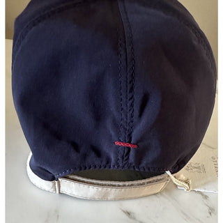 NWT Brunello Cucinelli Men Logo Print Baseball Cap Hat Navy Size L