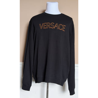 Versace Embroidered Non-brushed Sweater Black 5XL 1011852 NWT $1000